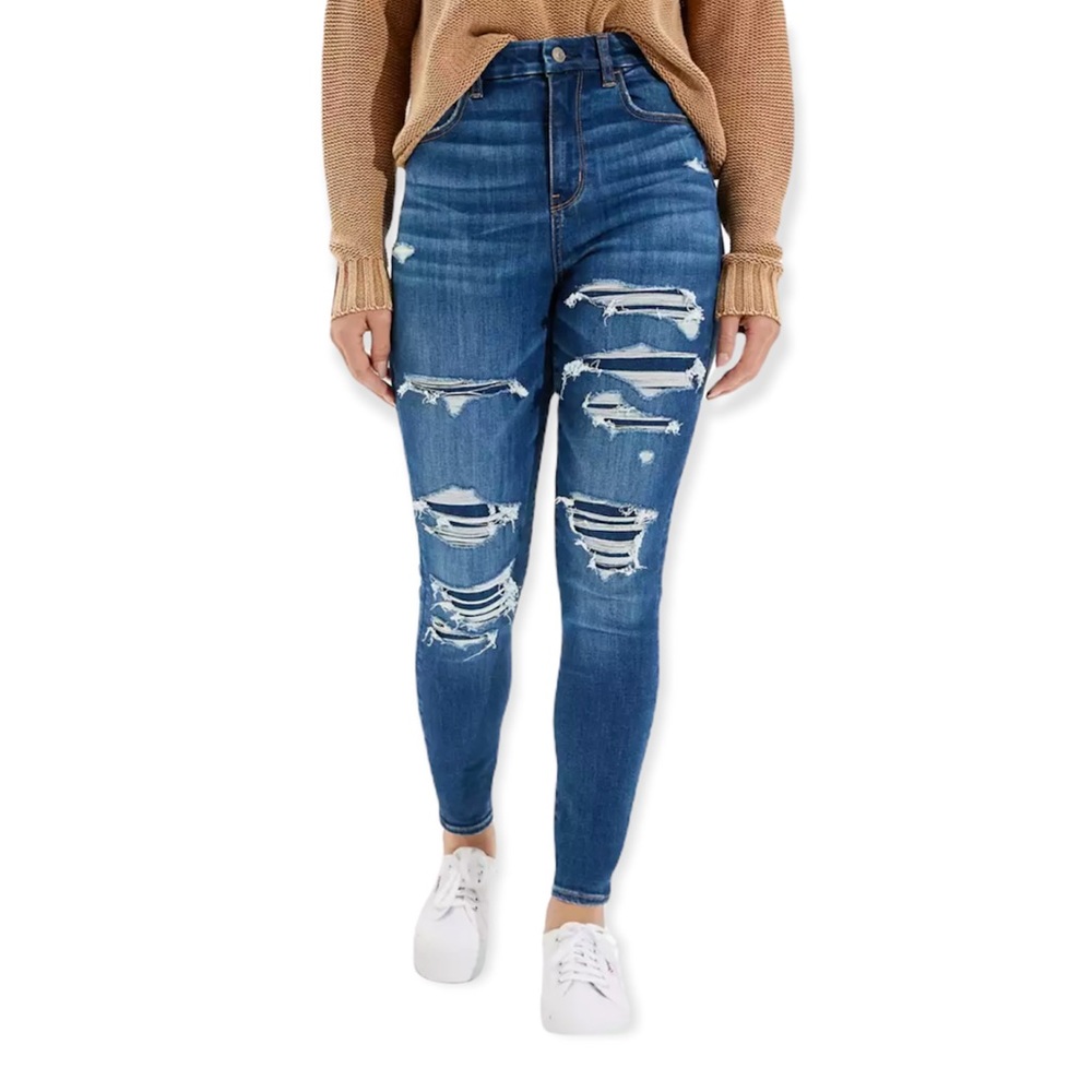 COPY - AE Ne(x)t Level Stretch Curvy Patched Highest Rise Jegging Size 12 NWT